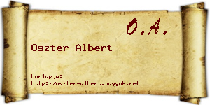 Oszter Albert névjegykártya