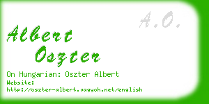 albert oszter business card